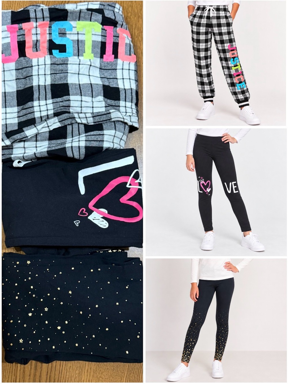 Justice / Old Navy Girls' Leggings and Joggers with Fun Prints.